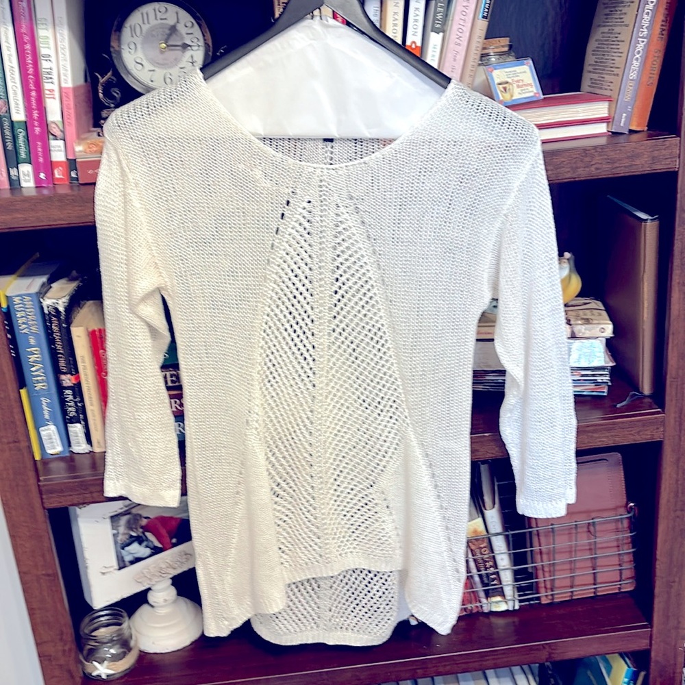 Ladies lightweight white sweater
